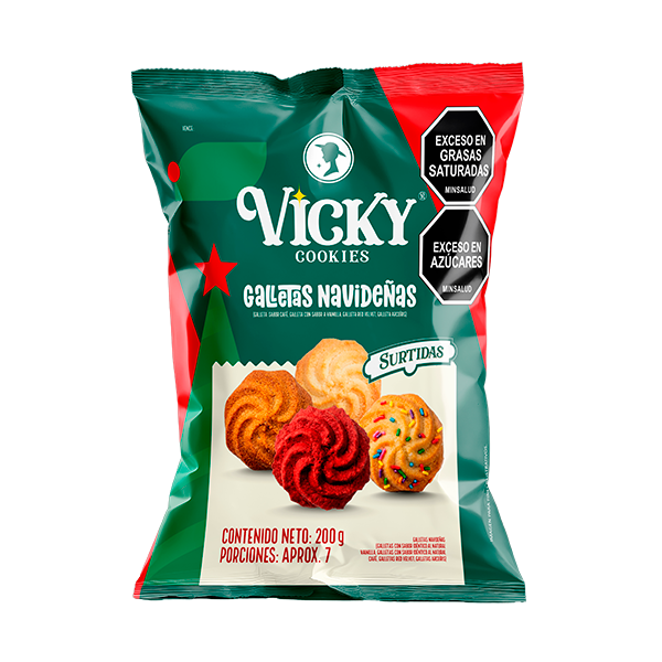 Box Vicky Galletas Navideñas Bolsa 200g x 12 unds - Image 2