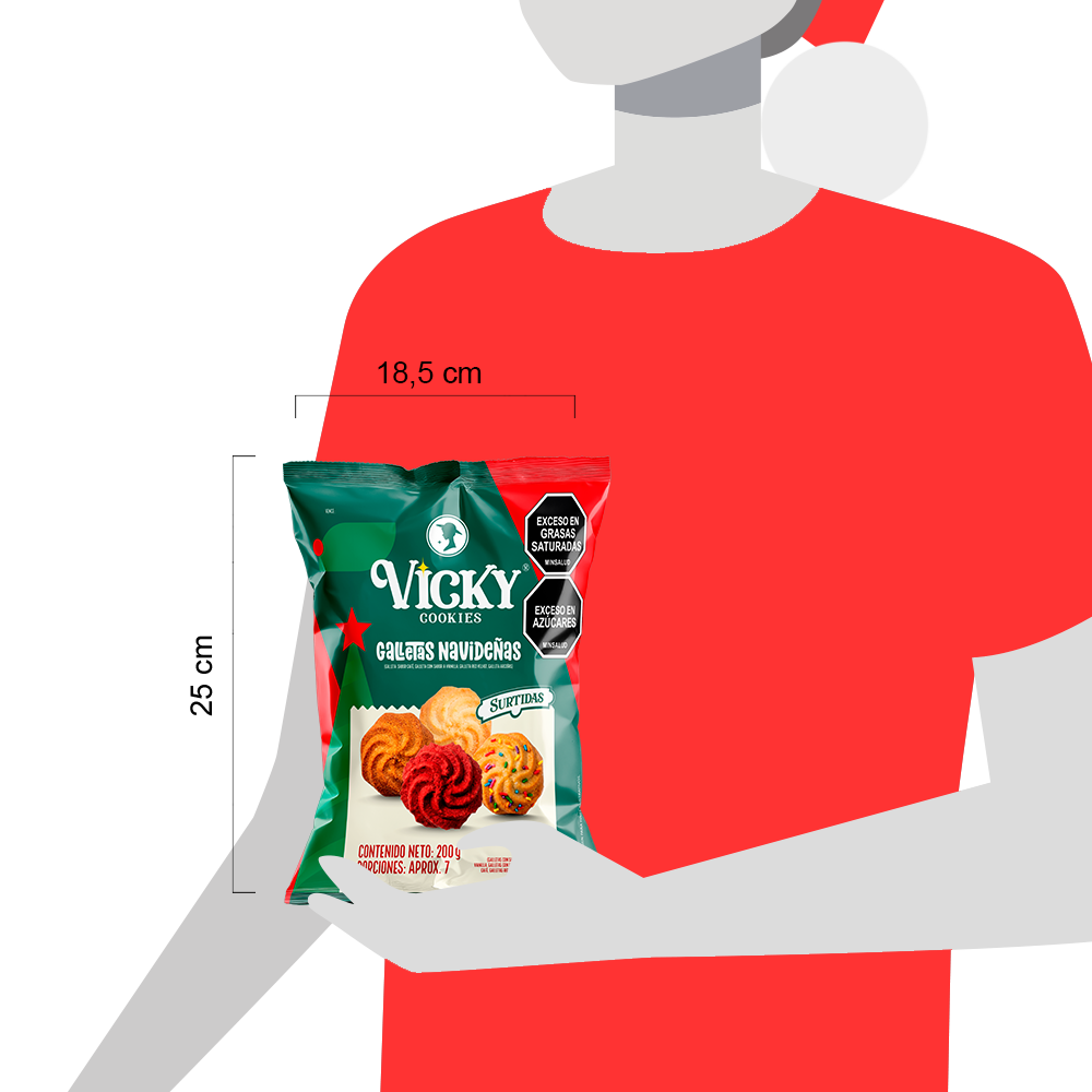 Box Vicky Galletas Navideñas Bolsa 200g x 12 unds - Image 3