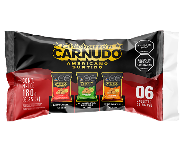 Chicharrón Carnudo Surtido x 30g x6 Uds