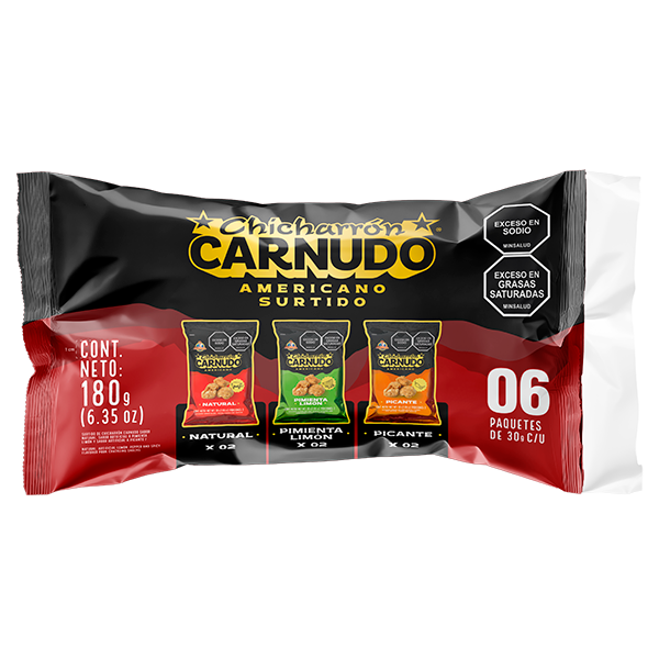 Chicharrón Carnudo Surtido x 30g x6 Uds