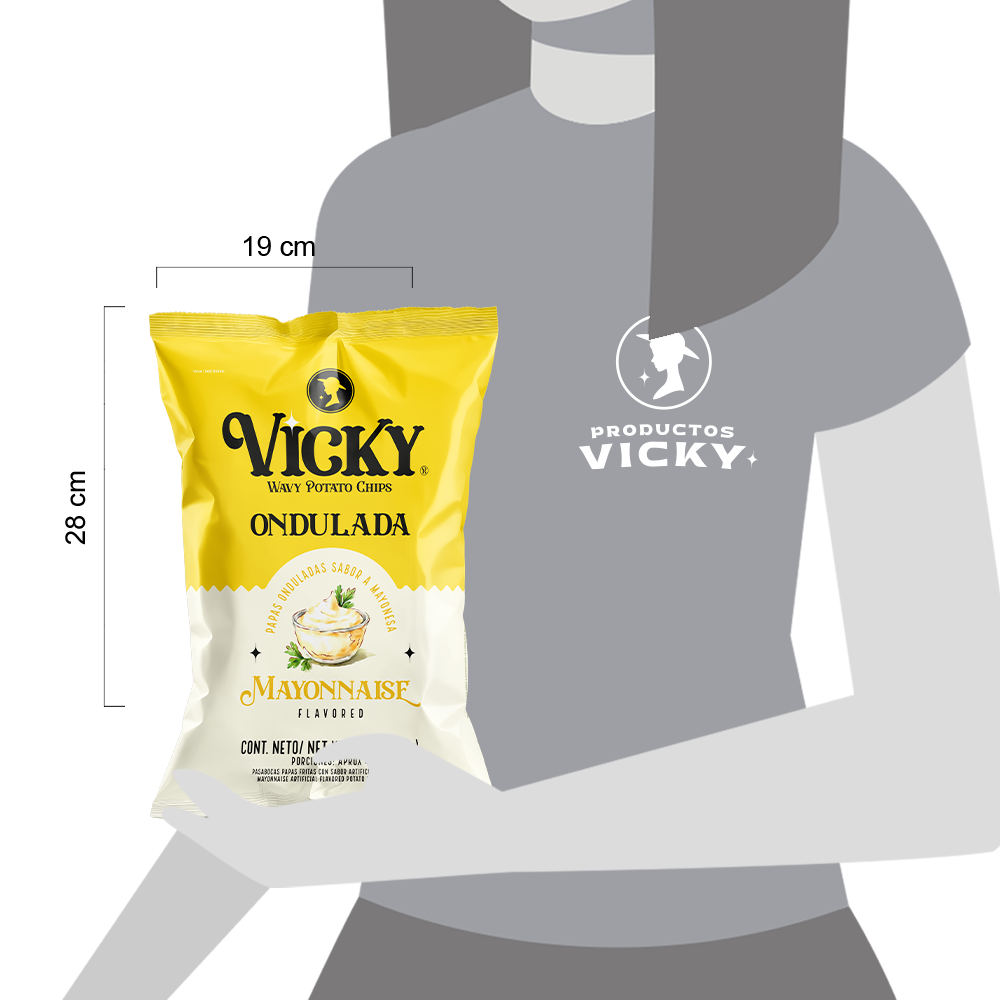 Vicky Wavy Potato Chips Mayonesa 105g - Image 2