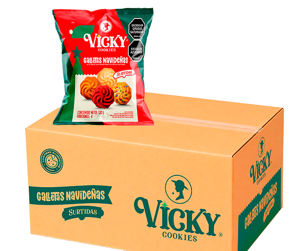 Box Vicky Galletas Navideñas Bolsa 120g x 20 unds